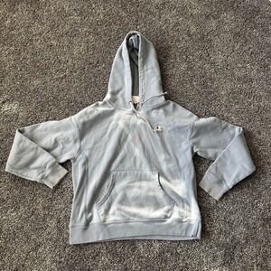 Champion Hoodie Mens‎ Medium Blue Reverse Weave Pullover Kangaroo Pocket C Logo